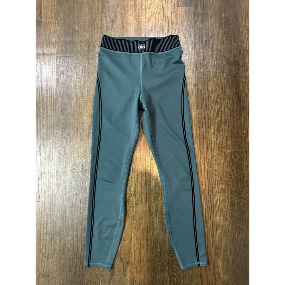 Alo Yoga Airlift High-Waist 7/8 Line Up Legging Women's S Teal Green Athletic